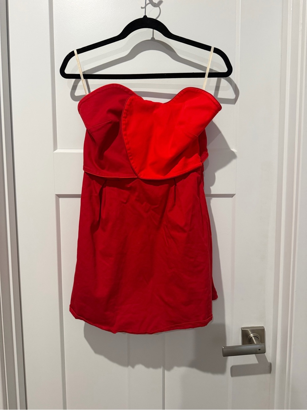 FARM Rio Strapless Red Mini Dress with Sculpted Bust